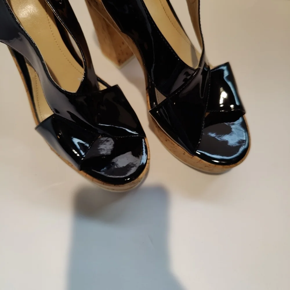 Calvin Klein Black Patent Leather TAMRA Heels